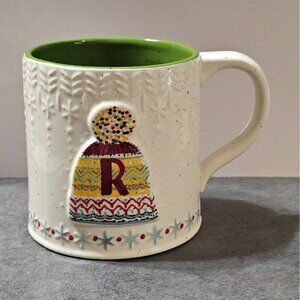 Anthropologie Bundled Up Mitten Mug Initial Monogram Letter “R” Coffee Cocoa